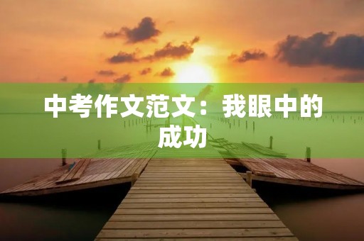 中考作文范文:我眼中的成功 中考作文范文:我眼中的成功