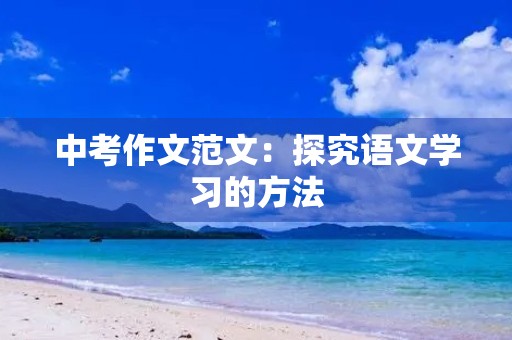 中考作文范文:探究语文学习的方法 中考作文范文:探究语文学习的方法
