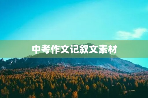 中考作文记叙文素材 中考作文记叙文素材
