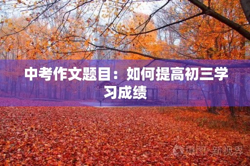 中考作文题目:如何提高初三学习成绩 中考作文题目:如何提高初三学习成绩