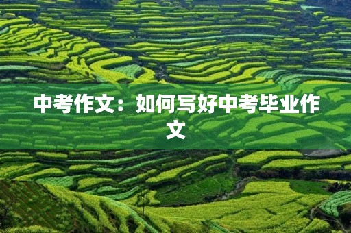 中考作文：如何写好中考毕业作文