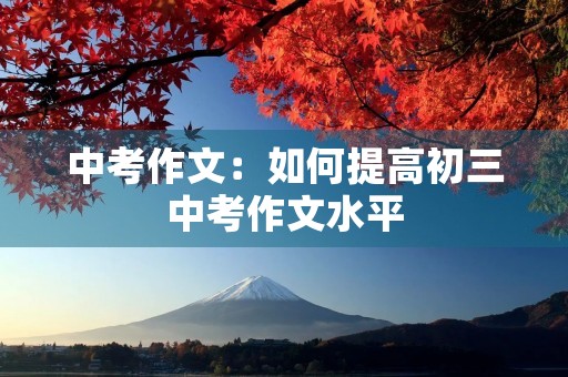 中考作文:如何提高初三中考作文水平 中考作文:如何提高初三中考作文水平