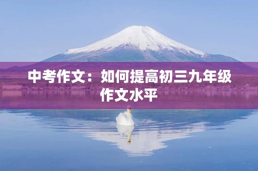 中考作文：如何提高初三九年级作文水平