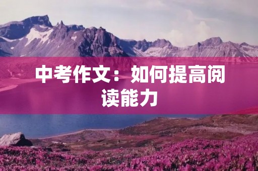 中考作文：如何提高阅读能力