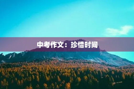 中考作文:珍惜时间,创造未来 中考作文:珍惜时间,创造未来