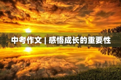 中考作文 | 感悟成长的重要性 中考作文 | 感悟成长的重要性