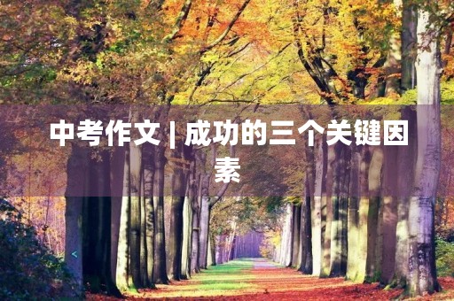 中考作文 | 成功的三个关键因素 中考作文 | 成功的三个关键因素