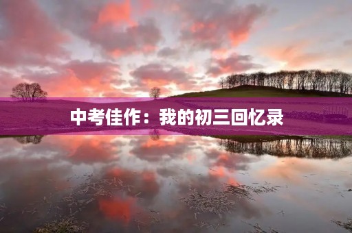 中考佳作:我的初三回忆录 中考佳作:我的初三回忆录