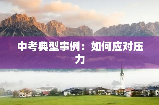 中考典型事例：如何应对压力