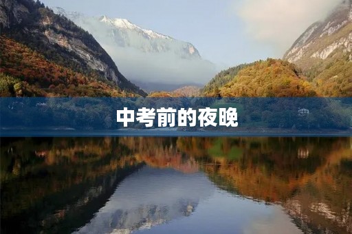 中考前的夜晚 中考前的夜晚
