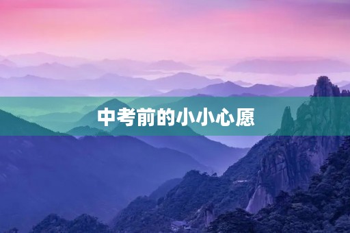 中考前的小小心愿 中考前的小小心愿