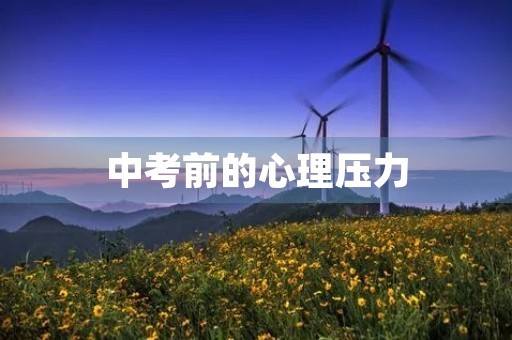 中考前的心理压力