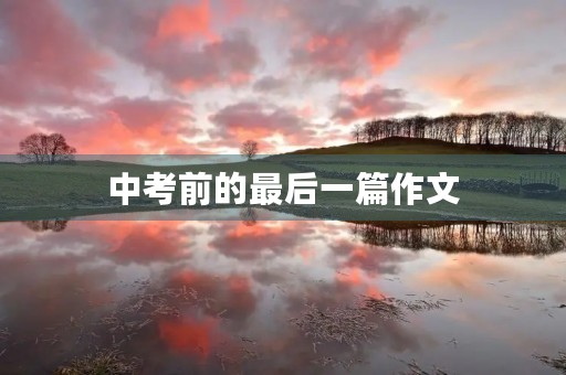 中考前的最后一篇作文