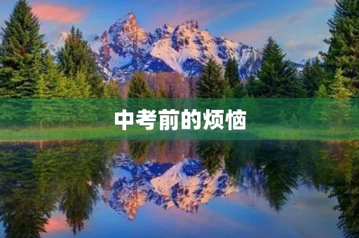 中考前的烦恼 中考前的烦恼