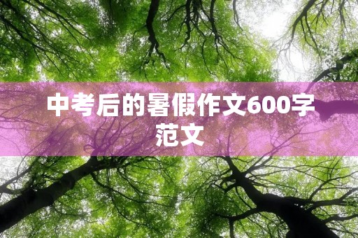 中考后的暑假作文600字范文