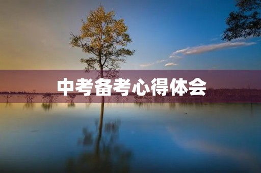 中考备考心得体会