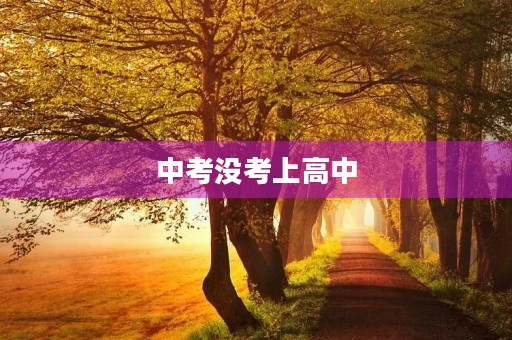 中考没考上高中，该读什么职业学校好？