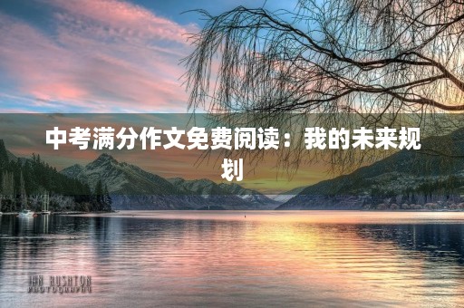 中考满分作文免费阅读：我的未来规划