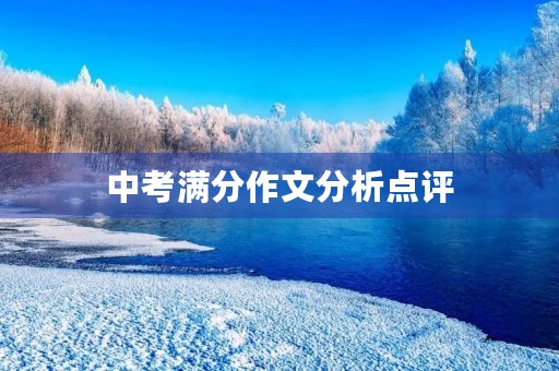 中考满分作文分析点评 中考满分作文分析点评