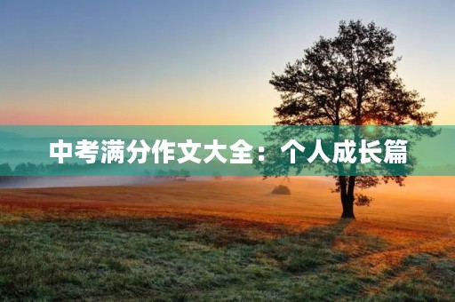 中考满分作文大全：个人成长篇