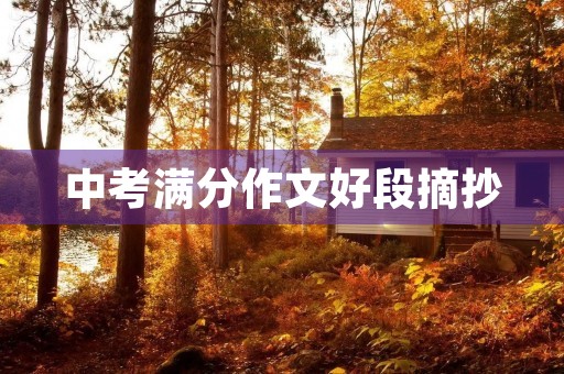 中考满分作文好段摘抄