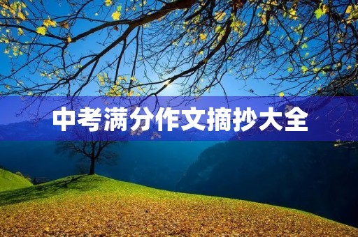 中考满分作文摘抄大全 中考满分作文摘抄大全