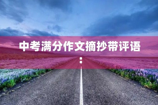 中考满分作文摘抄带评语：