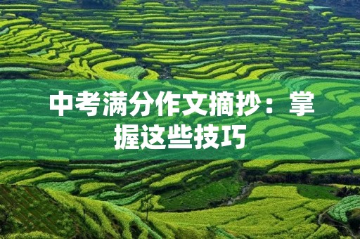 中考满分作文摘抄:掌握这些技巧,让你的作文更出彩! 中考满分作文摘抄:掌握这些技巧,让你的作文更出彩!