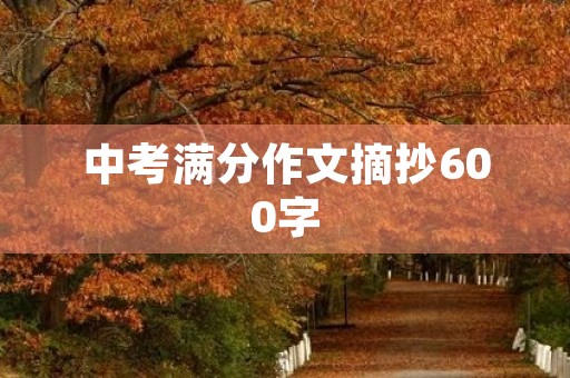 中考满分作文摘抄600字 中考满分作文摘抄600字