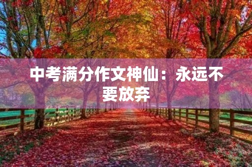 中考满分作文神仙：永远不要放弃