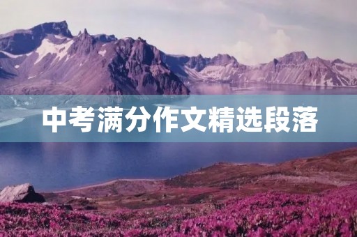 中考满分作文精选段落 中考满分作文精选段落