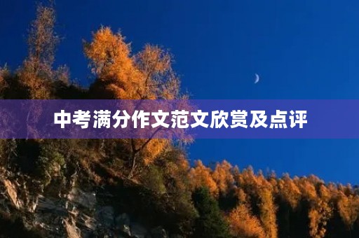 中考满分作文范文欣赏及点评 中考满分作文范文欣赏及点评