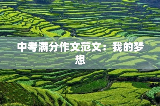 中考满分作文范文:我的梦想 中考满分作文范文:我的梦想