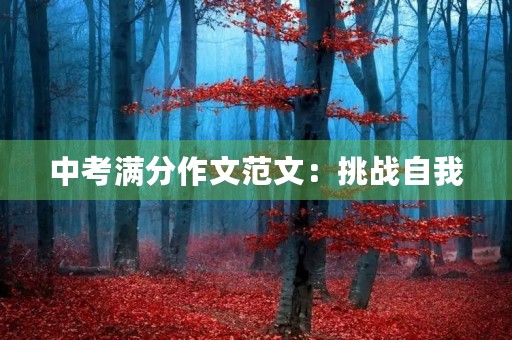 中考满分作文范文:挑战自我,迎接未来 中考满分作文范文:挑战自我,迎接未来