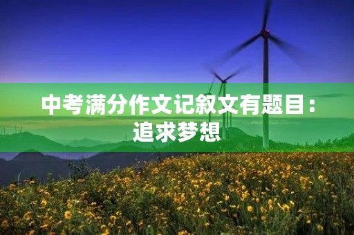 中考满分作文记叙文有题目：追求梦想