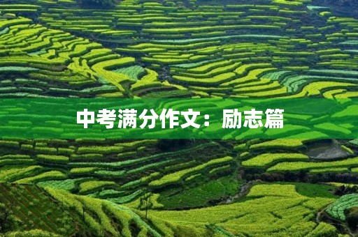 中考满分作文：励志篇