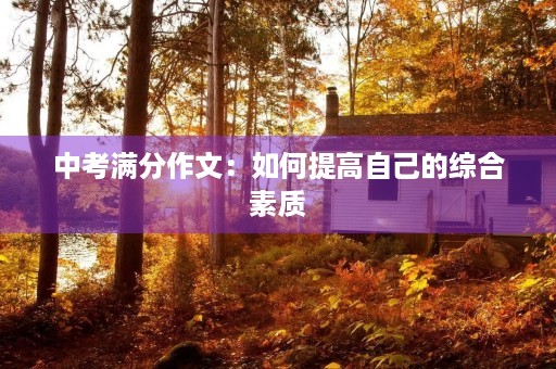 中考满分作文:如何提高自己的综合素质 中考满分作文:如何提高自己的综合素质