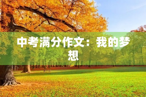 中考满分作文：我的梦想