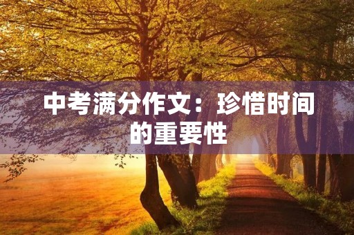 中考满分作文:珍惜时间的重要性 中考满分作文:珍惜时间的重要性