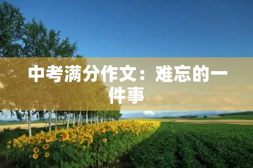 中考满分作文:难忘的一件事 中考满分作文:难忘的一件事