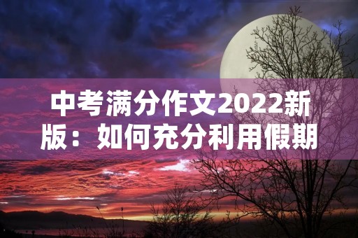 中考满分作文2022新版：如何充分利用假期时间