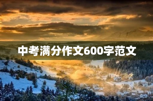 中考满分作文600字范文(精选5篇)