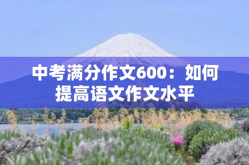 中考满分作文600:如何提高语文作文水平 中考满分作文600:如何提高语文作文水平