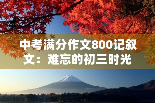 中考满分作文800记叙文：难忘的初三时光