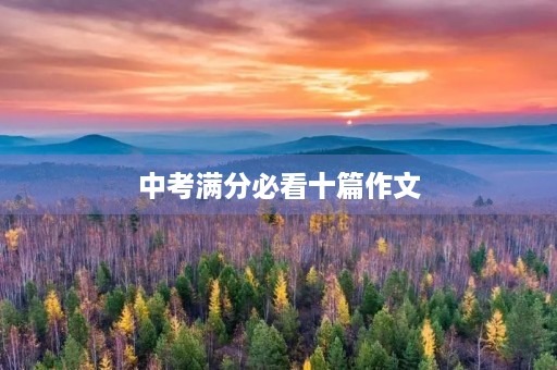 中考满分必看十篇作文 中考满分必看十篇作文