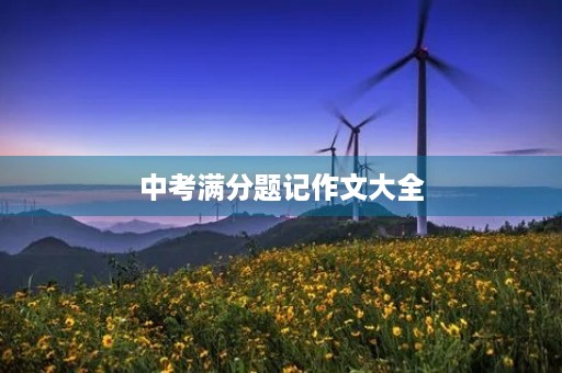 中考满分题记作文大全 中考满分题记作文大全