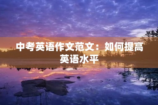 中考英语作文范文：如何提高英语水平