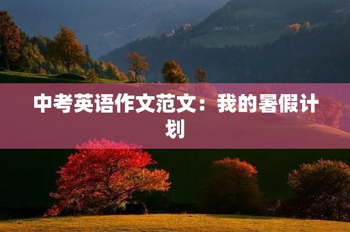 中考英语作文范文：我的暑假计划