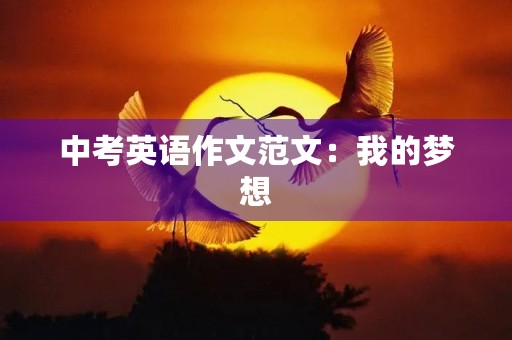 中考英语作文范文：我的梦想