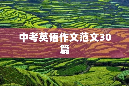 中考英语作文范文30篇 中考英语作文范文30篇